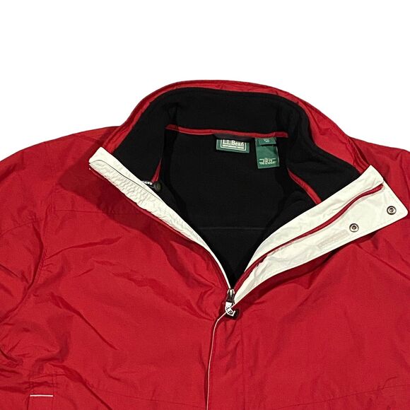 LL Bean Removable Fleece Lined 3-in-1 Coat Size XXL With Hood Red - Picture 7 of 9